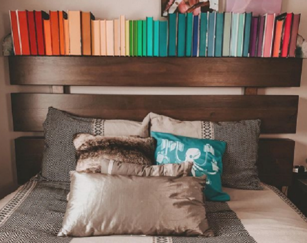 Turn Your Headboard Into A Bookshelf